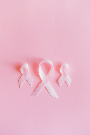 pink breast cancer awareness ribbons by Anna Shvets
