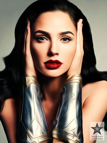 Oil painting of Gal Gadot by Xavier Yun Flickr