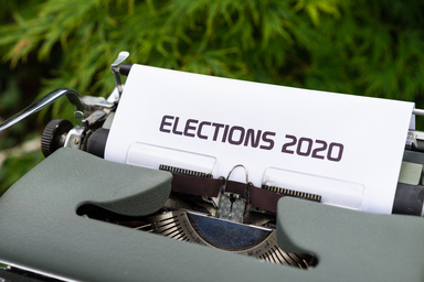 Typewriter with "Elections 2020" typed on paper