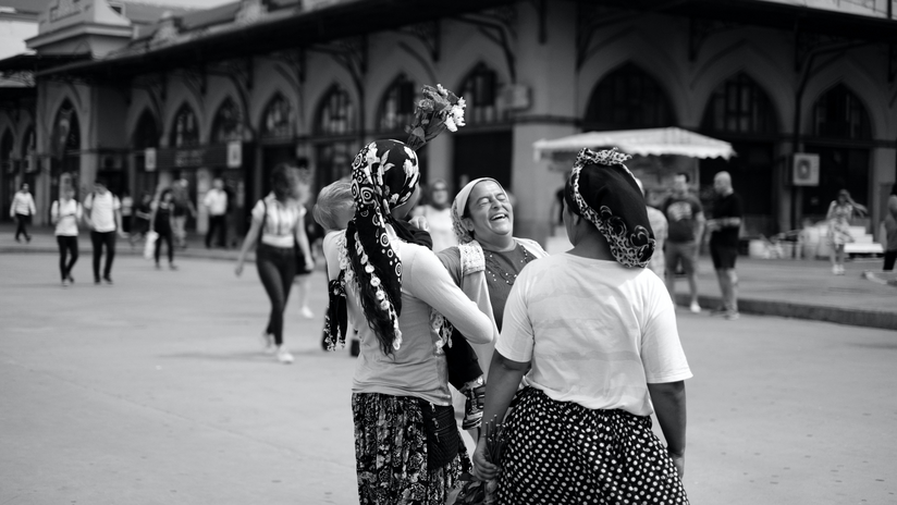 Romani women laughing