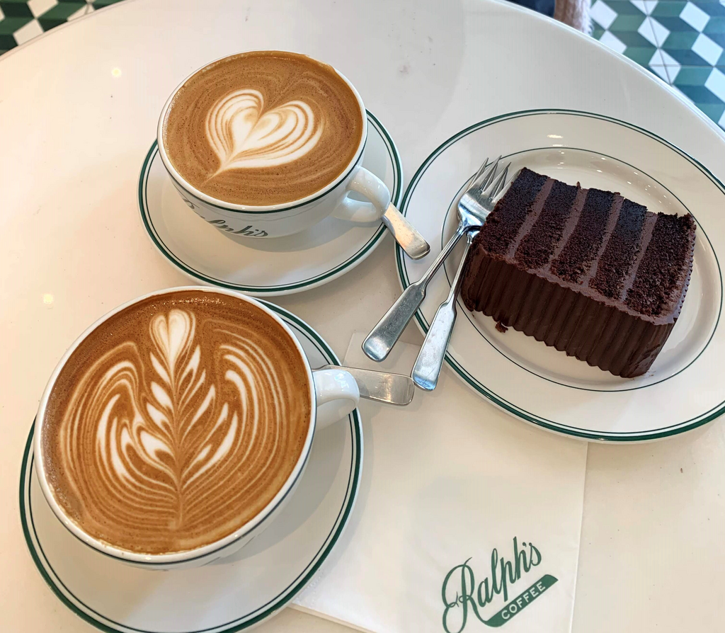 coffee and chocolate cake