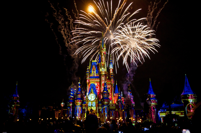 50th anniversary Cinderella Castle Magic Kingdom fireworks