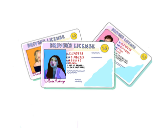 Olivia Rodrigo "drivers license" graphic