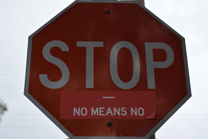 stop sign no means no by Kt Nash via Unsplash