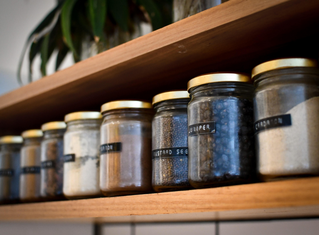 jars of food on a shelf