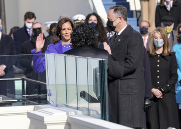 Kamala Harris swearing in as Vice President at the 2021 inauguration