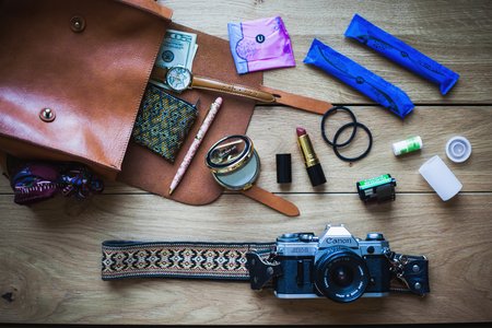 purse flatlay
