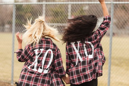Fun College Sorority Girls With Flannels