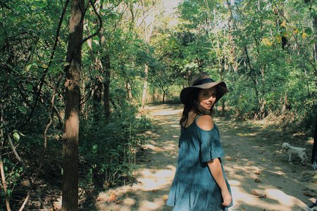 Anna Schultz-Girl In Felt Hat In Forest On Path