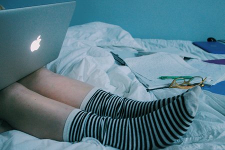 Anna Schultz-Socks And Laptop In Bed