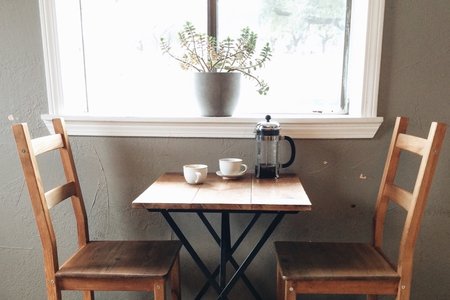 Cafe Table French Press Coffee Vintageheart