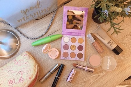 flat lay of makeup