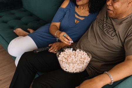 Couple watching television