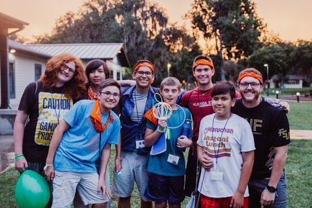 Group of Kids and counselor at Camp Kesem