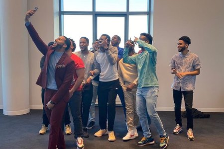 Emmanuel students at David Horne's workshop Marathon Man'tality
