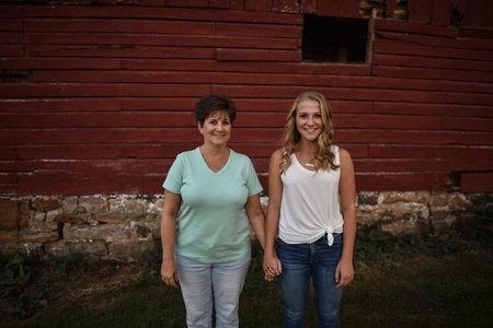 daughter and mom holding hands