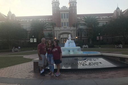 Family in front of Westcott Fountain