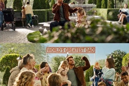 Music video screenshot: Taylor Swift with a child