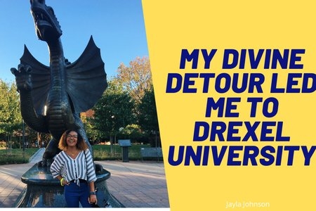 A picture of ME in front of my university mascot