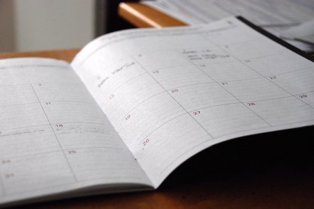 a photo of an open planner