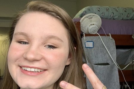 My friend Ally, girl with peace sign