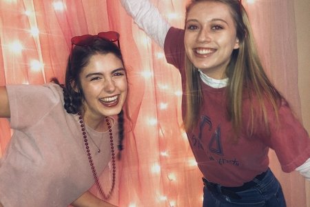 Two friends having fun
