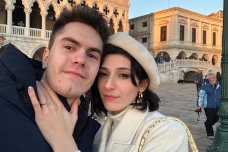 The author and her fiancé