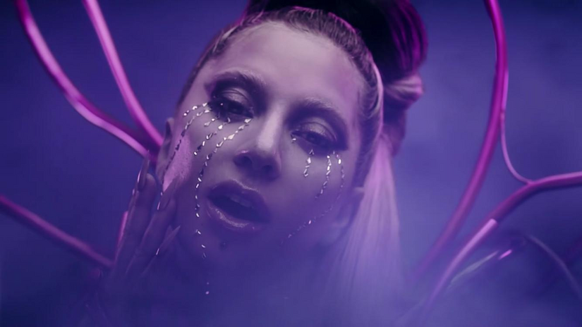 A screenshot of Lady Gaga\'s new music video