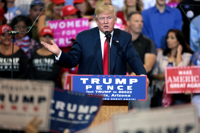 donald trump speaking at a rally