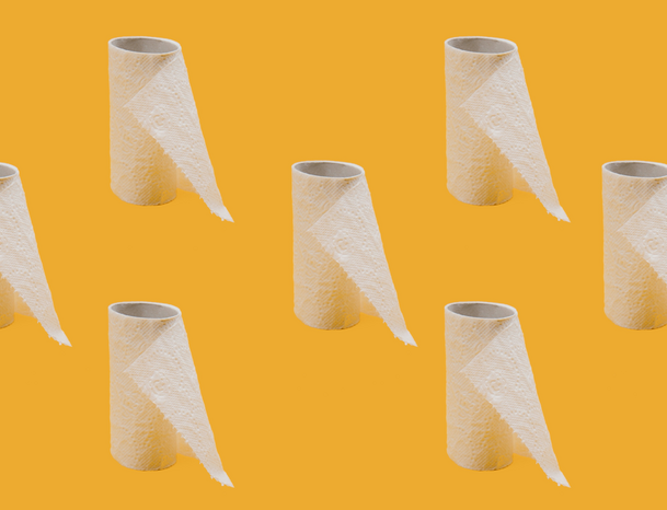 white tissue toilet paper roll