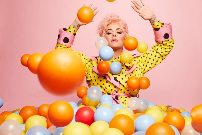 Katy Perry Ballpit Smile by Christine Hahn