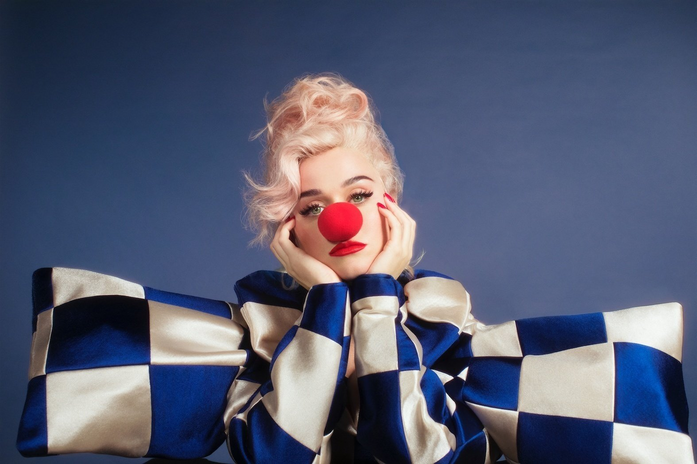 Katy Perry, clown image, album cover for Smile
