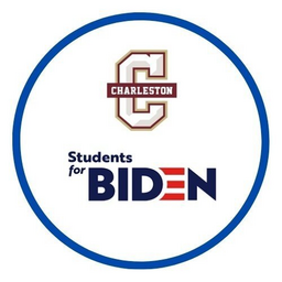 a logo that reads Charleston Students for Biden