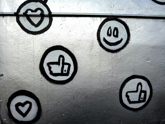 Emoji Graffiti on silver wall