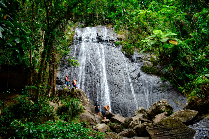 waterfall in El Yunque National Forest in Puerto Rico