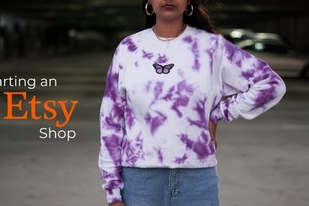 girl in a purple tie dye shirt