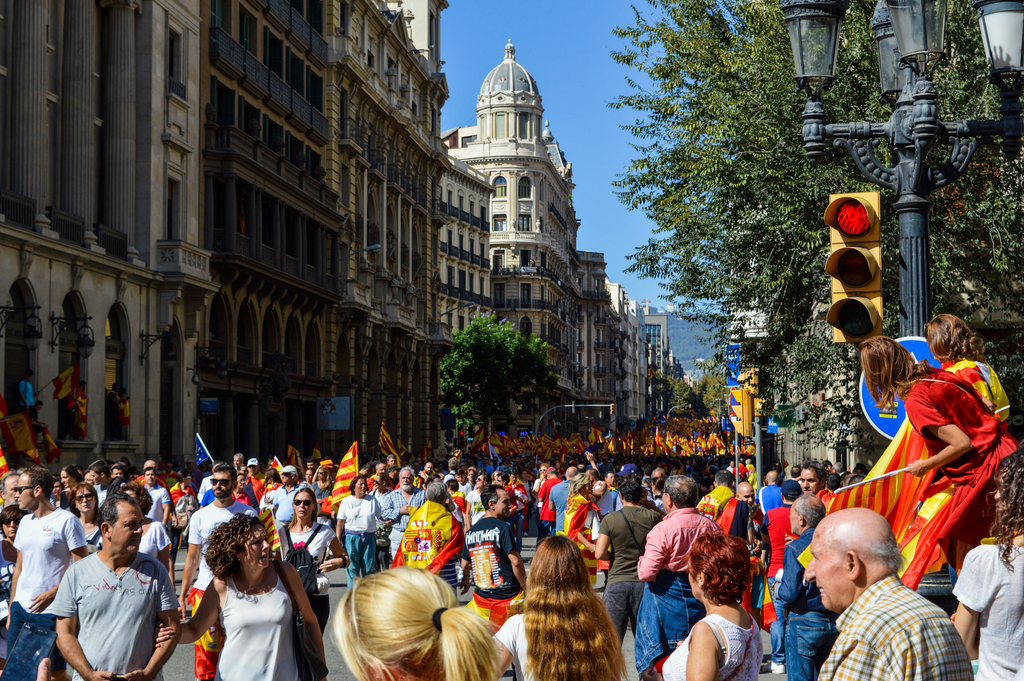 parade in Barcelona, Spain