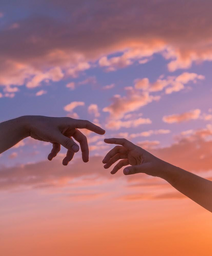 Hands in the sunset