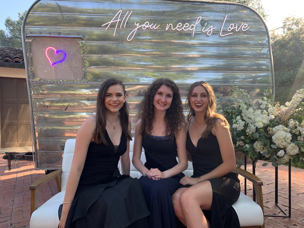 Woman with friends at wedding