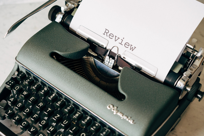 typewriter with word review