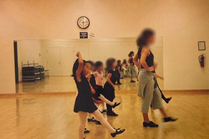 Photo of me (the writer) taking a dance class at 5 years of age.