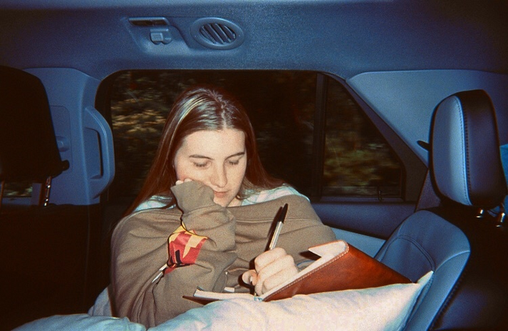 Author of article journaling in car