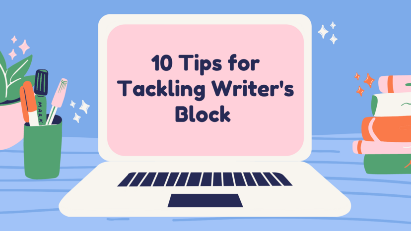 10 tips for tackling writers blockpng by Canva Bitmoji myself