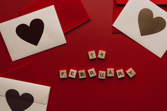 february 14th with scrabble letters