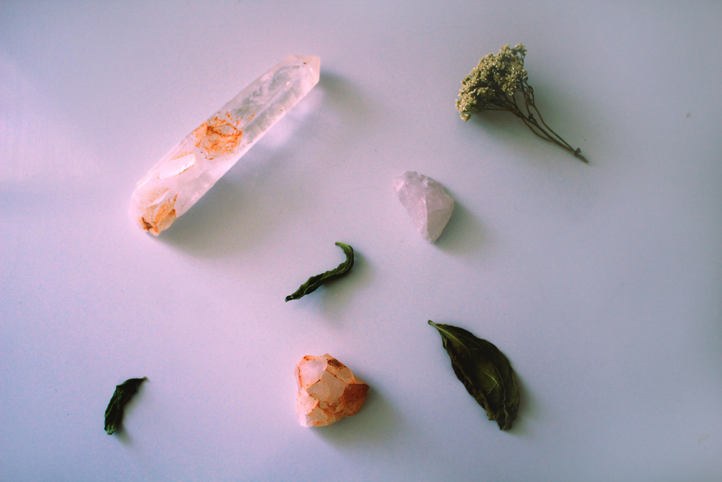 Crystals, flowers, plants