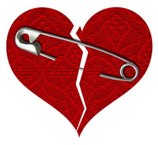 broken heart safety pin