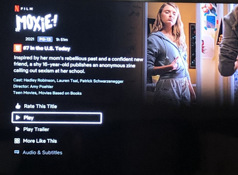 Netflix description and movie picture for the movie \"Moxie.\"