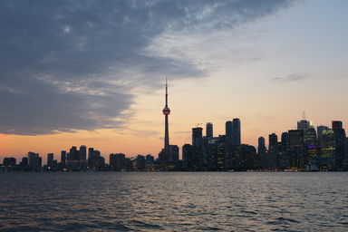 Toronto, Canada skyline at sunset