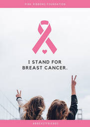 breast cancer awareness poster with ribbon and quote