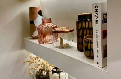 Spoiled Life Store, Chanel Book on shelf, downstairs showroom